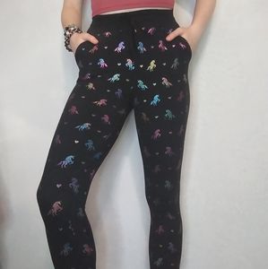 Black unicorn joggers